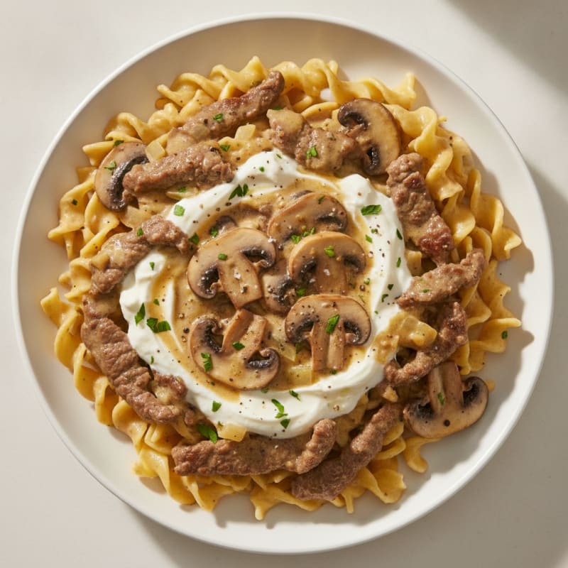 Classic Beef Stroganoff with Egg Noodles