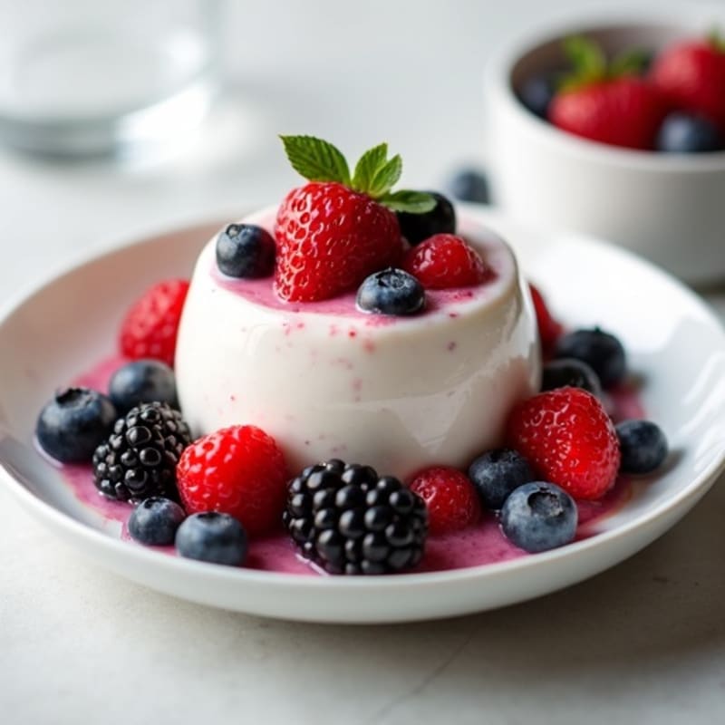 Cottage Cheese Protein Pudding with Mixed Berries