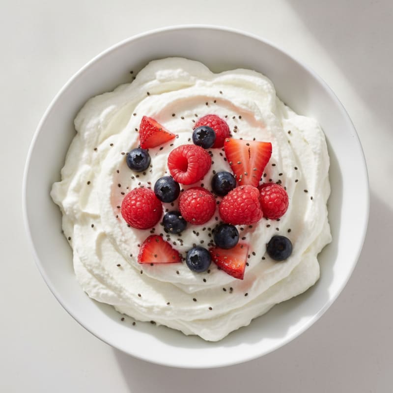 Silky Greek Yogurt Protein Mousse with Mixed Berries