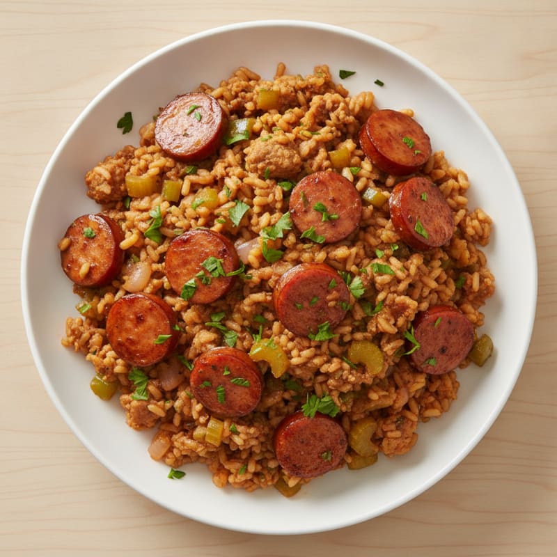 Cajun Sausage and Rice Skillet