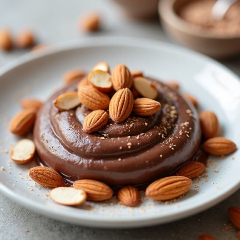 Silky Chocolate Protein Pudding with Toasted Almonds