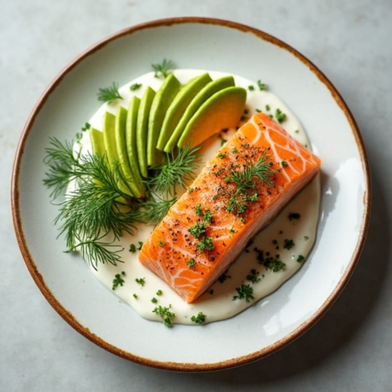 Herb-Crusted Smoked Salmon with Lemon Dill Sauce