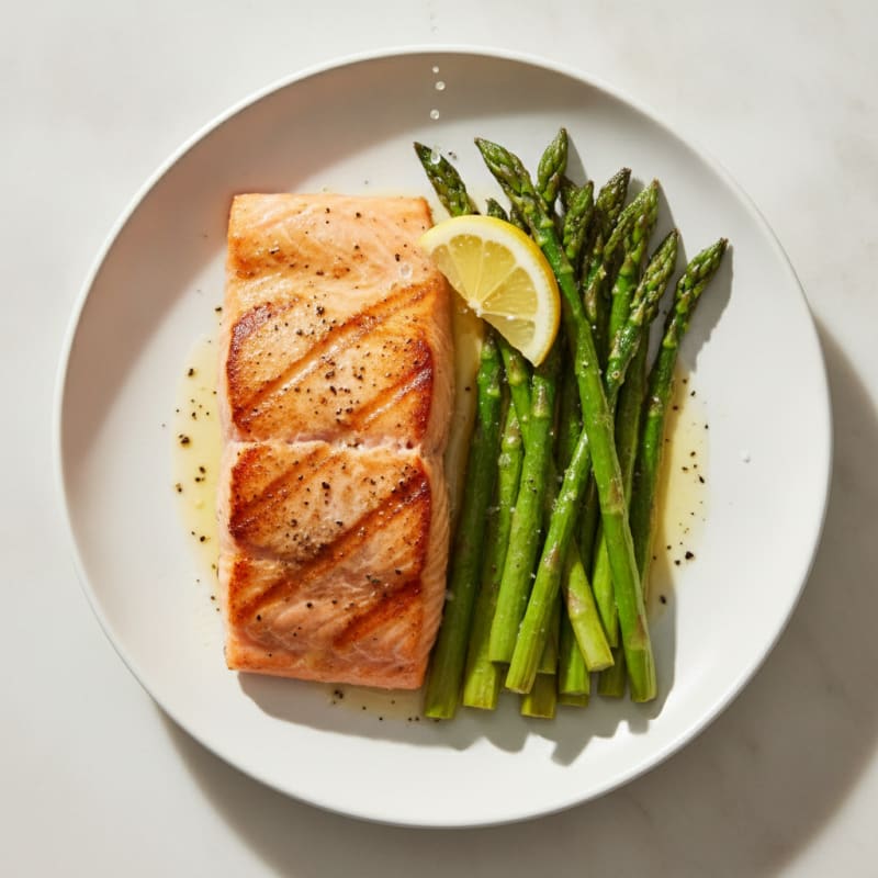 Pan-Seared Salmon with Roasted Asparagus