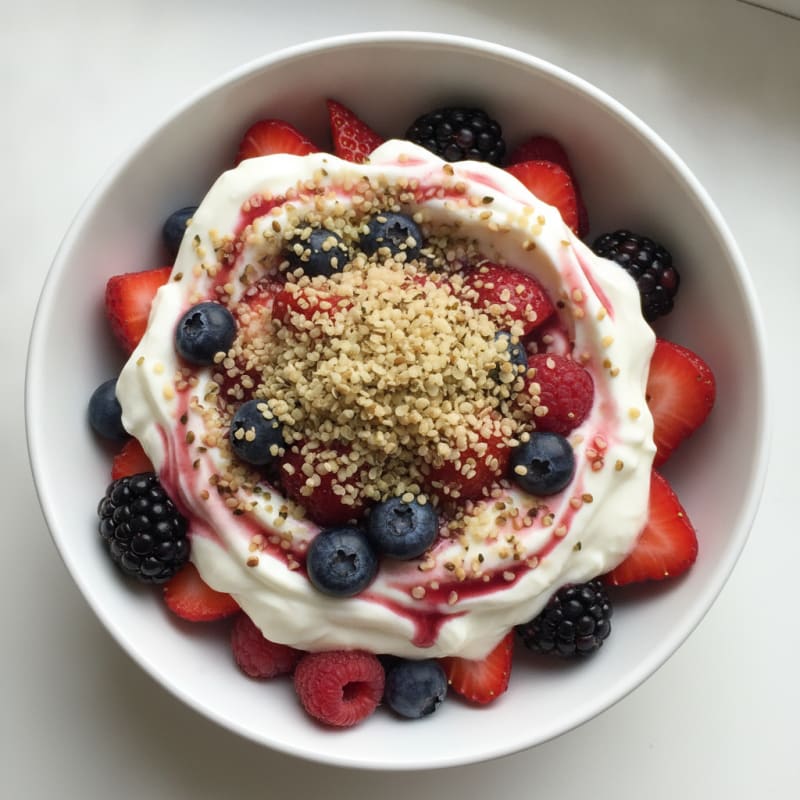Greek Yogurt Protein Parfait with Mixed Berries