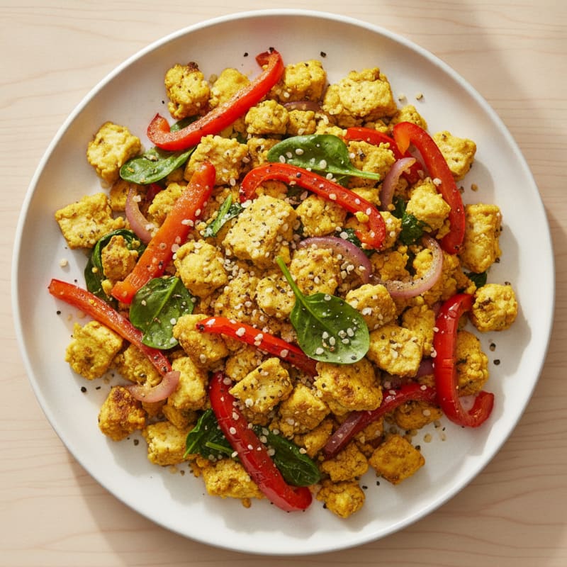 Savory Tofu Scramble with Roasted Vegetables