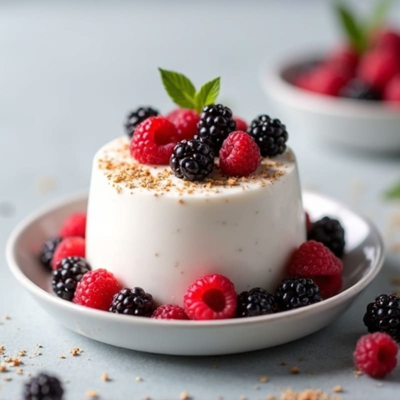 Greek Yogurt Protein Mousse with Mixed Berries