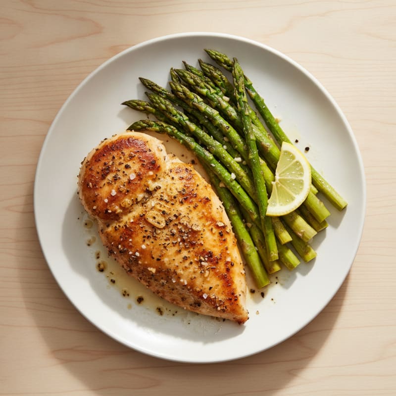 Pan-Seared Chicken with Roasted Asparagus