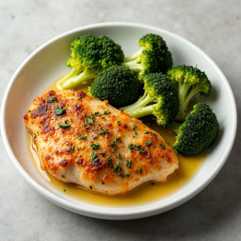 Crispy Lemon Herb Chicken with Roasted Broccoli