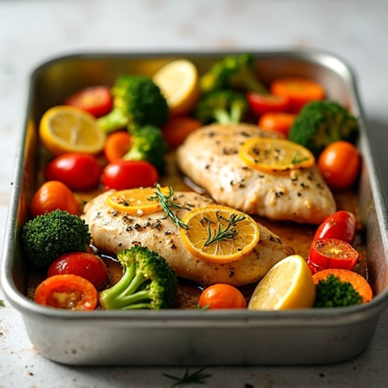 Sheet Pan Lemon-Herb Roasted Chicken with Crispy Vegetables