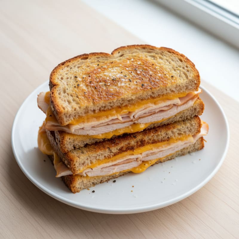 Golden Triple-Decker Grilled Cheese