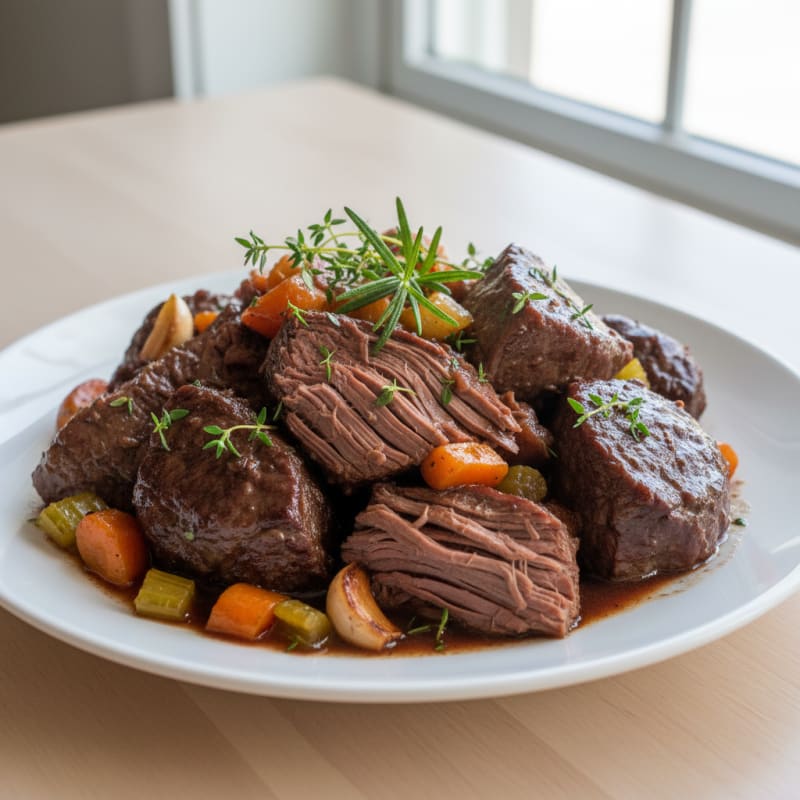 Tender Red Wine Braised Beef
