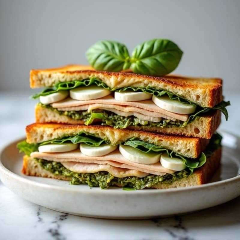 Herb-Pesto Turkey Panini with Fresh Mozzarella