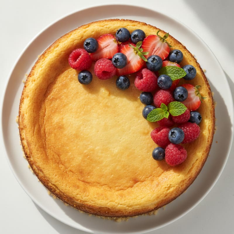 Greek Yogurt Protein Cheesecake with Mixed Berries