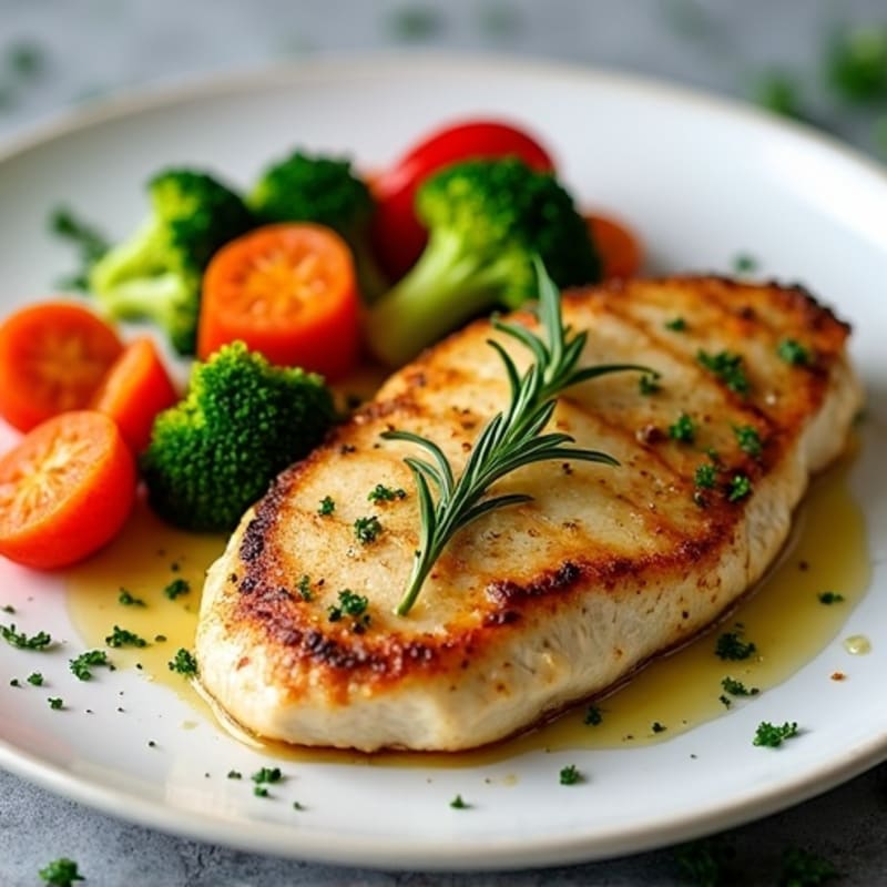 Herb-Crusted Pan Seared Chicken with Roasted Vegetables