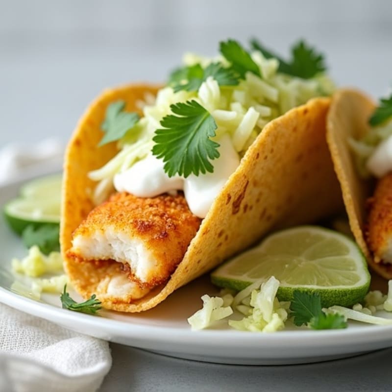 Crispy Baked Fish Tacos with Zesty Cabbage Slaw