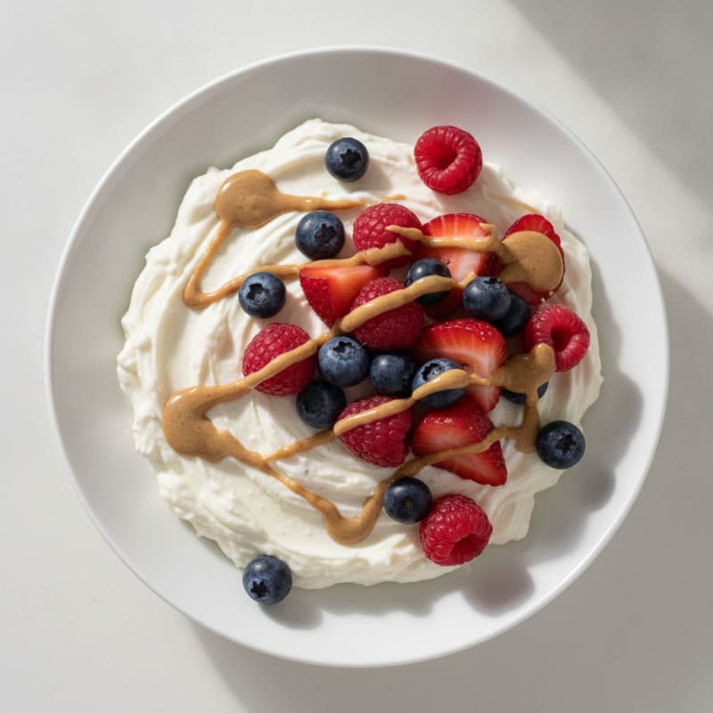 Silky Greek Yogurt Protein Pudding with Mixed Berries