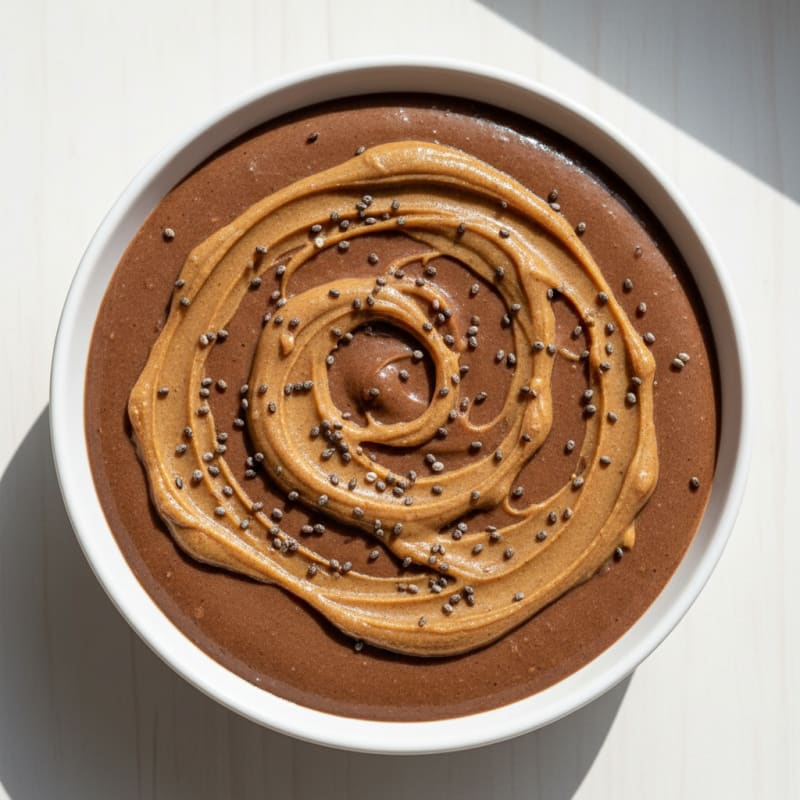 Silky Chocolate Protein Pudding with Almond Butter Swirl