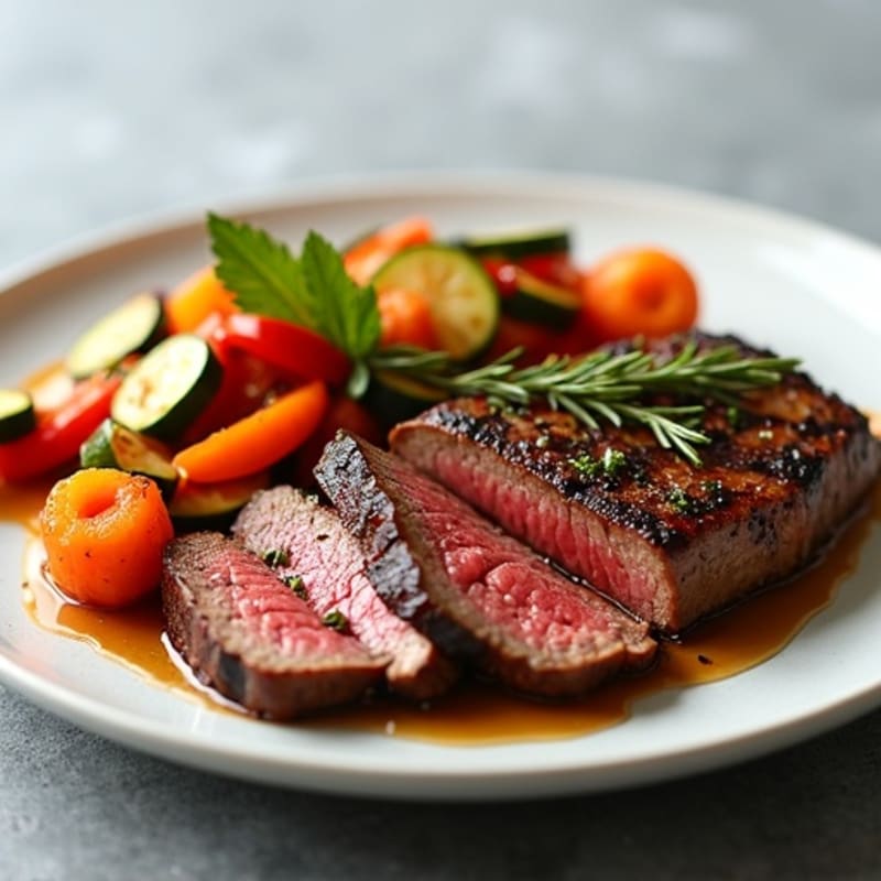 Seared Beef with Garlic Herb Roasted Vegetables