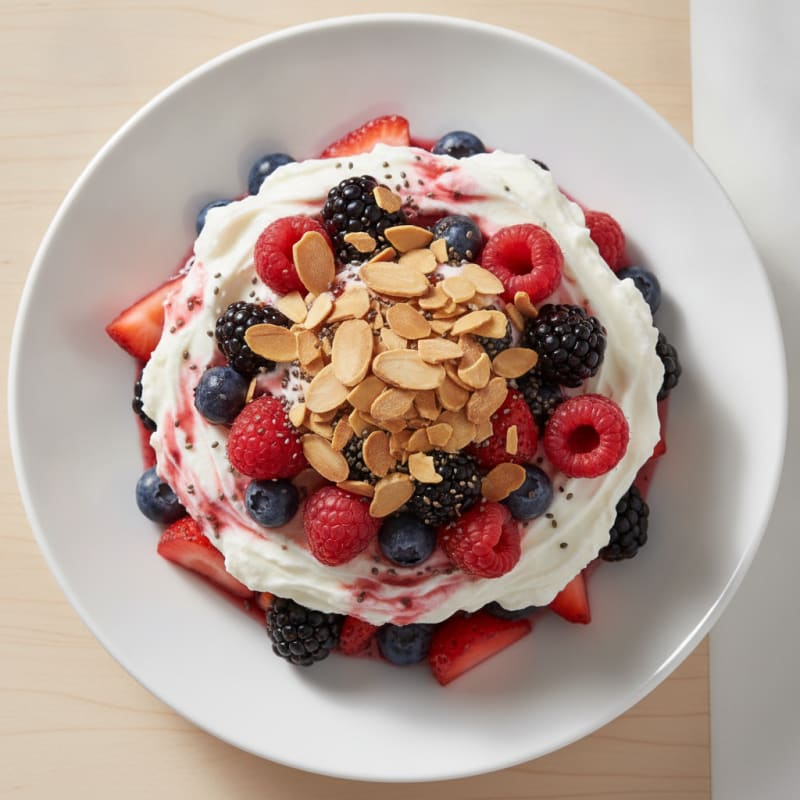 Greek Yogurt Protein Parfait with Mixed Berries