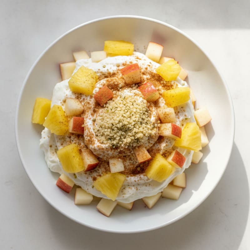 Protein Yogurt Parfait with Pineapple and Apple
