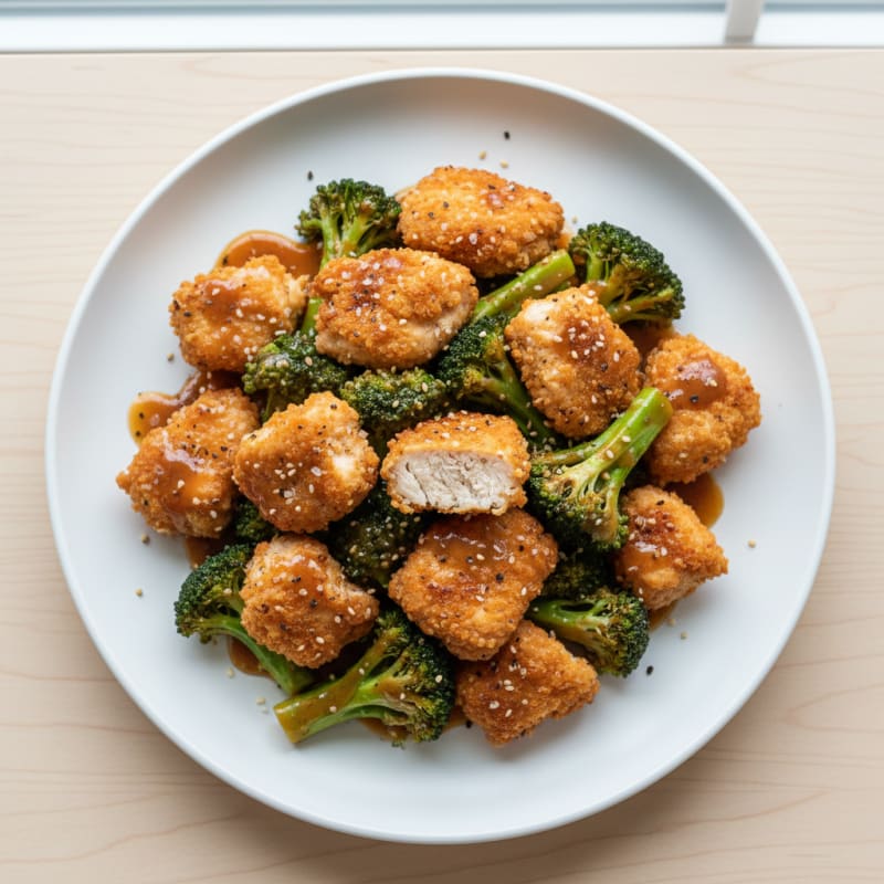 Crispy Teriyaki Chicken and Broccoli