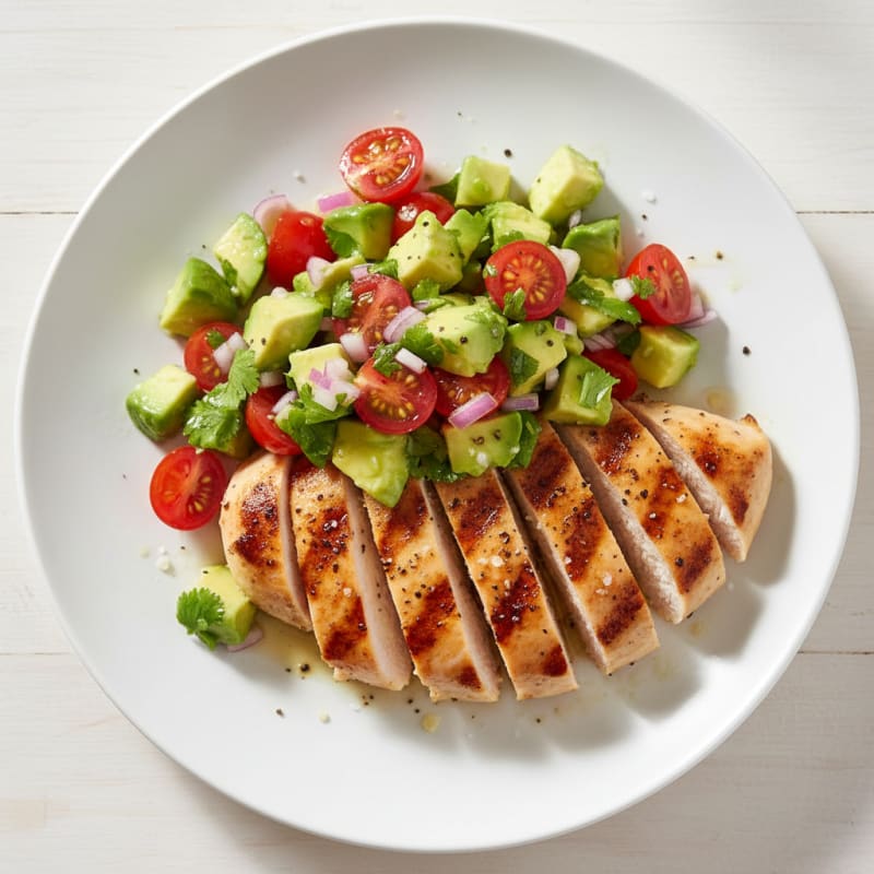 Grilled Chicken with Zesty Avocado and Tomato Salsa