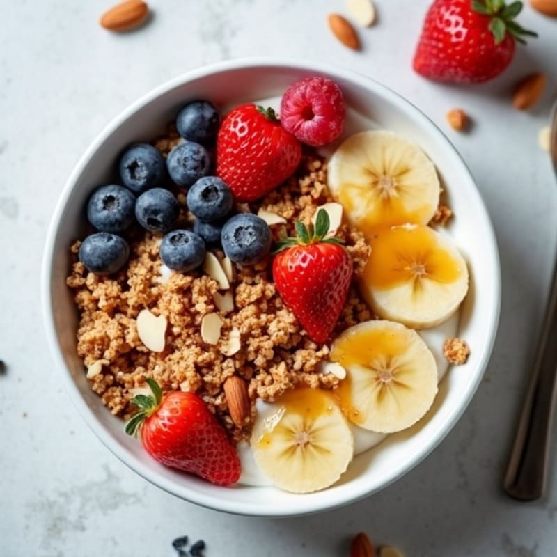 Crunchy Greek Yogurt Power Bowl with Honey-Drizzled Berries
