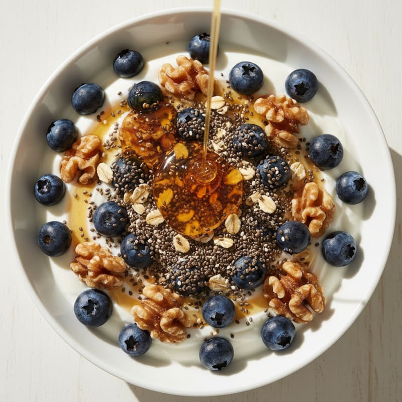 Greek Yogurt Bowl with Honey Chia Crunch