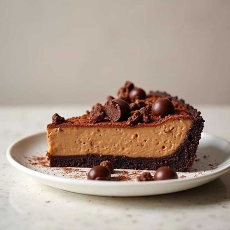 No-Bake Chocolate Protein Peanut Butter Pie