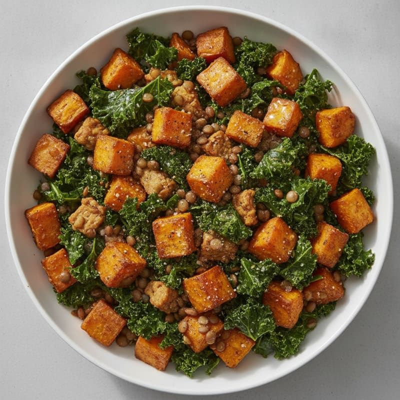 Roasted Sweet Potato and Kale Bowl