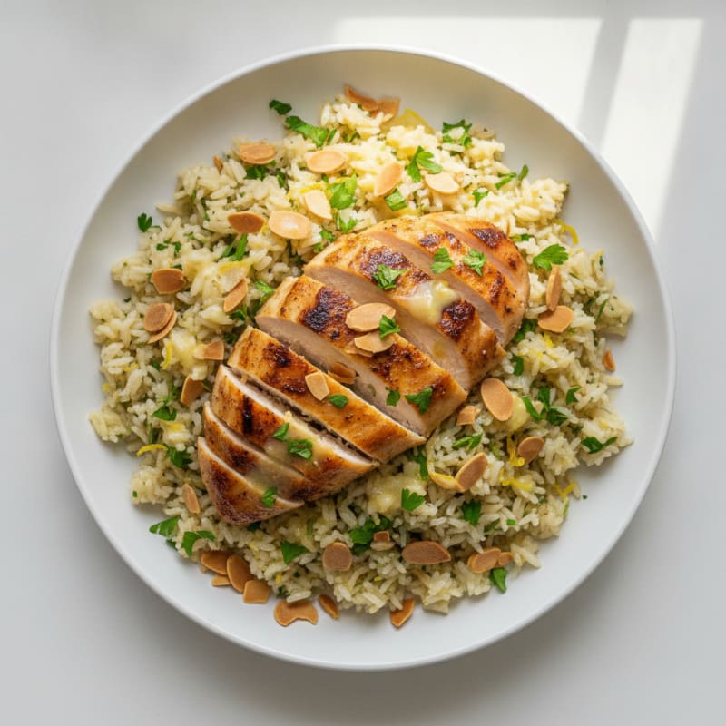 Lemon Herb Rice Pilaf with Toasted Almonds
