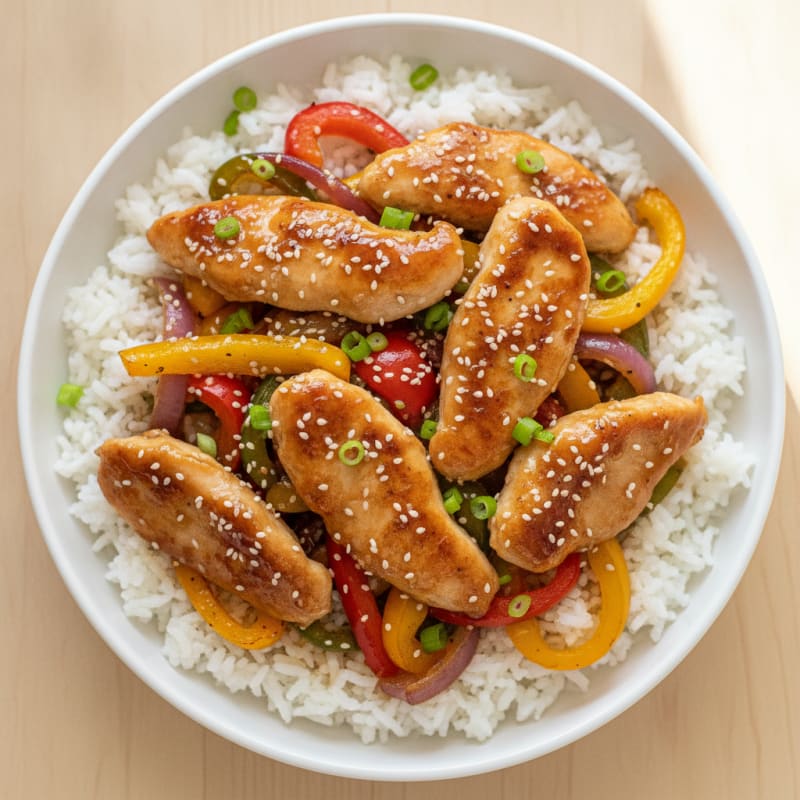Sheet Pan Honey-Garlic Chicken and Peppers