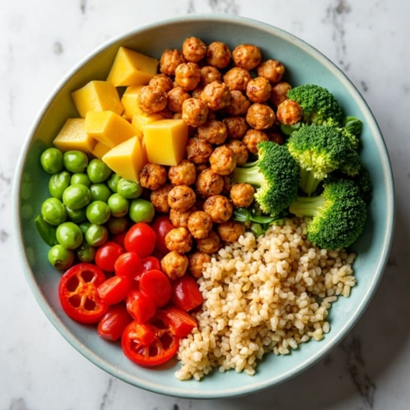 Crispy Roasted Chickpea and Vegetable Power Bowl with Zesty Tahini Dressing