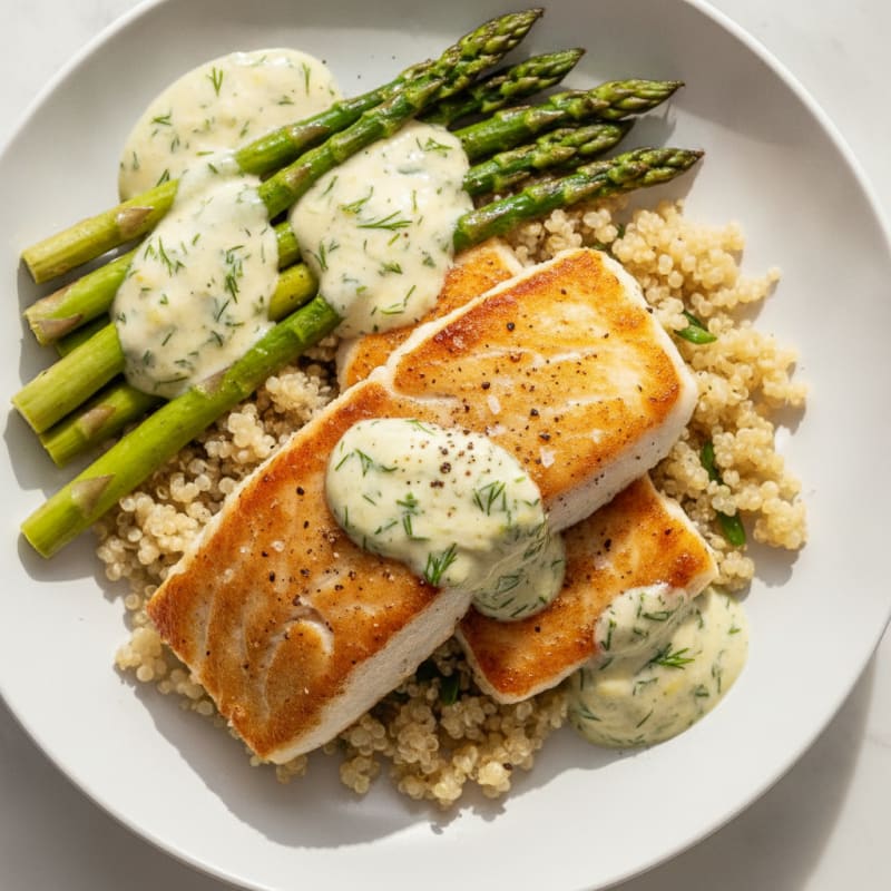 Pan-Seared Cod with Lemon-Dill Sauce
