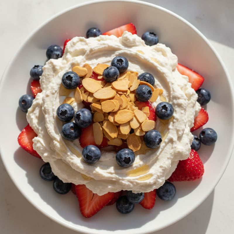 Greek Yogurt Protein Parfait with Berries and Almonds