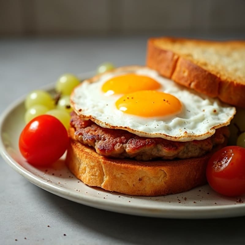 Crispy Sourdough with Fried Eggs and Fresh Tomato-Grape Medley