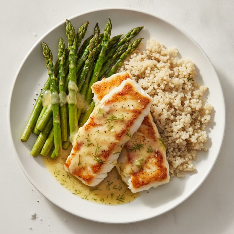 Pan-Seared Cod with Lemon-Dill Sauce