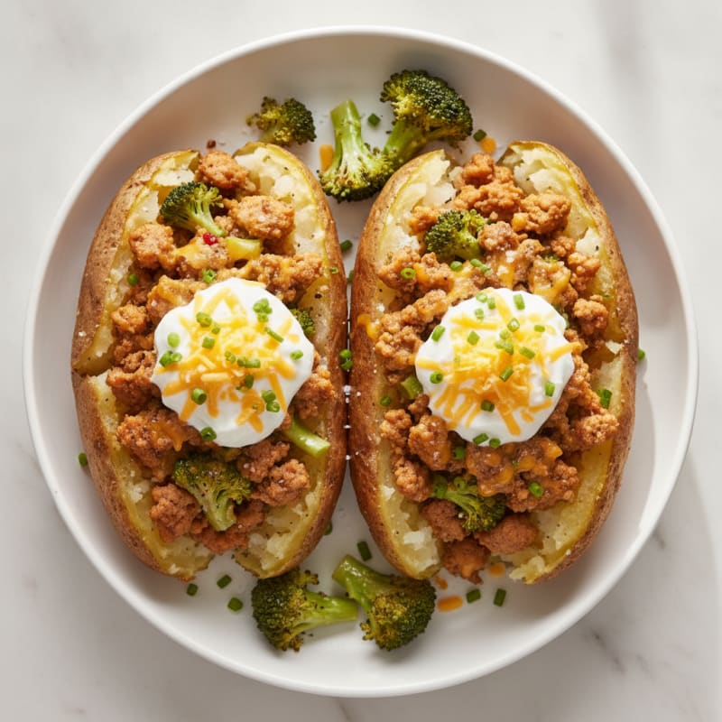 Loaded Baked Potatoes with Savory Toppings