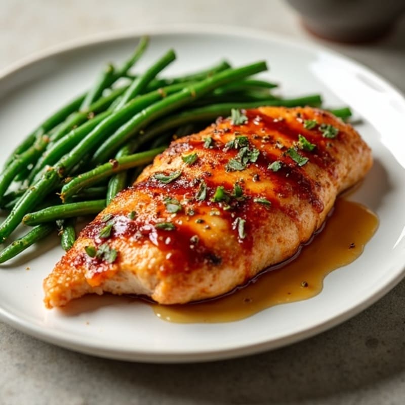 Crispy Baked Teriyaki Chicken with Roasted Green Beans