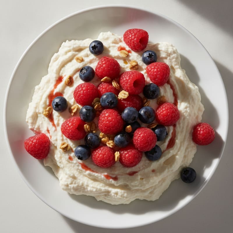 Silky Greek Yogurt Protein Mousse with Mixed Berries
