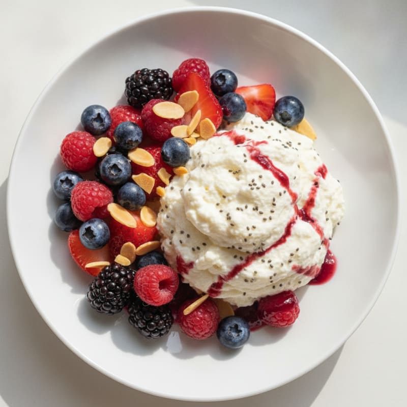 Greek Yogurt Protein Mousse with Berries