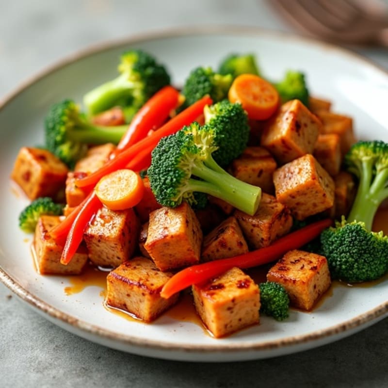 Crispy Maple Glazed Tempeh Stir-Fry