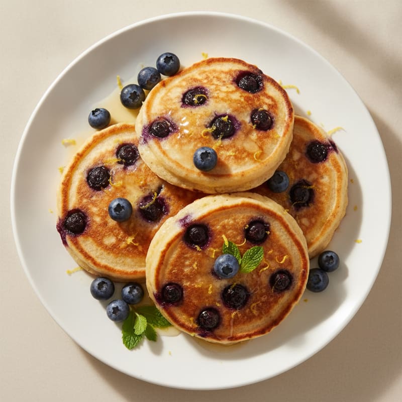 Blueberry Ricotta Pancakes with Lemon Zest