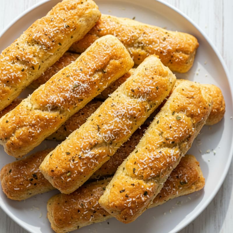 Crispy Garlic Parmesan Breadsticks