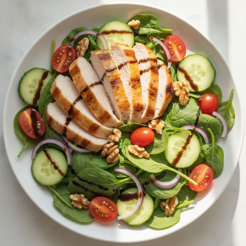 Grilled Turkey and Spinach Salad with Balsamic Vinaigrette