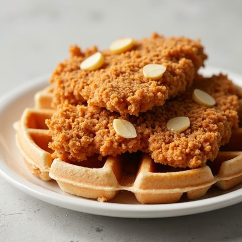 Crispy Baked Chicken and Fluffy Whole Wheat Waffles