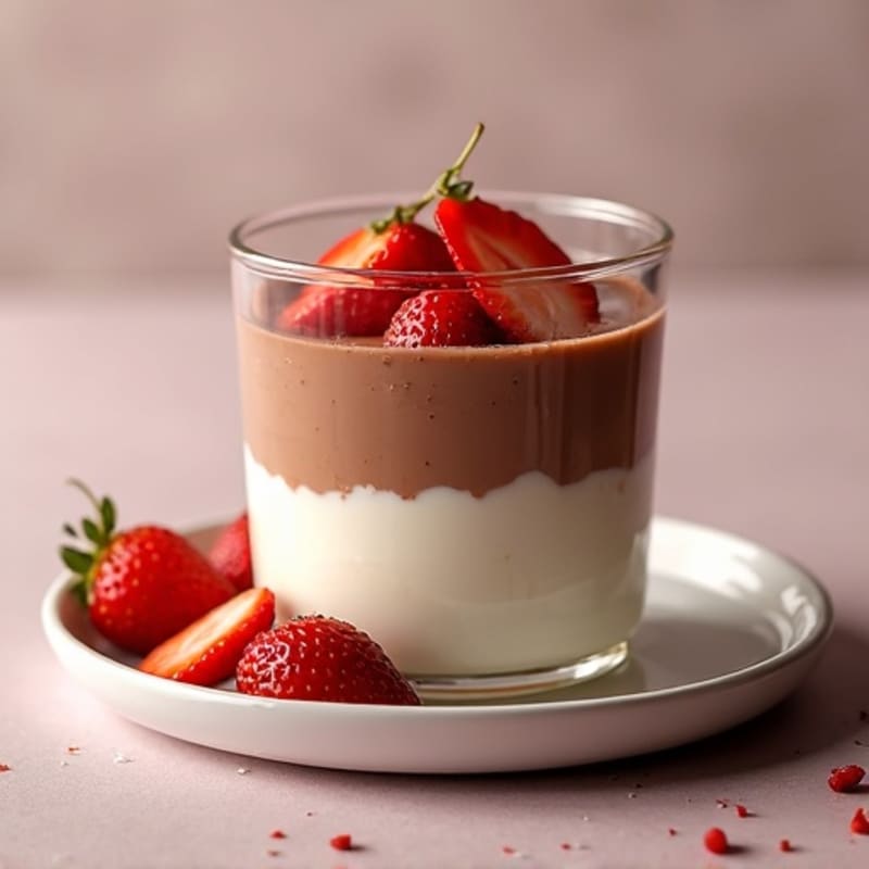 Milka Chocolate Protein Mousse with Sliced Strawberries