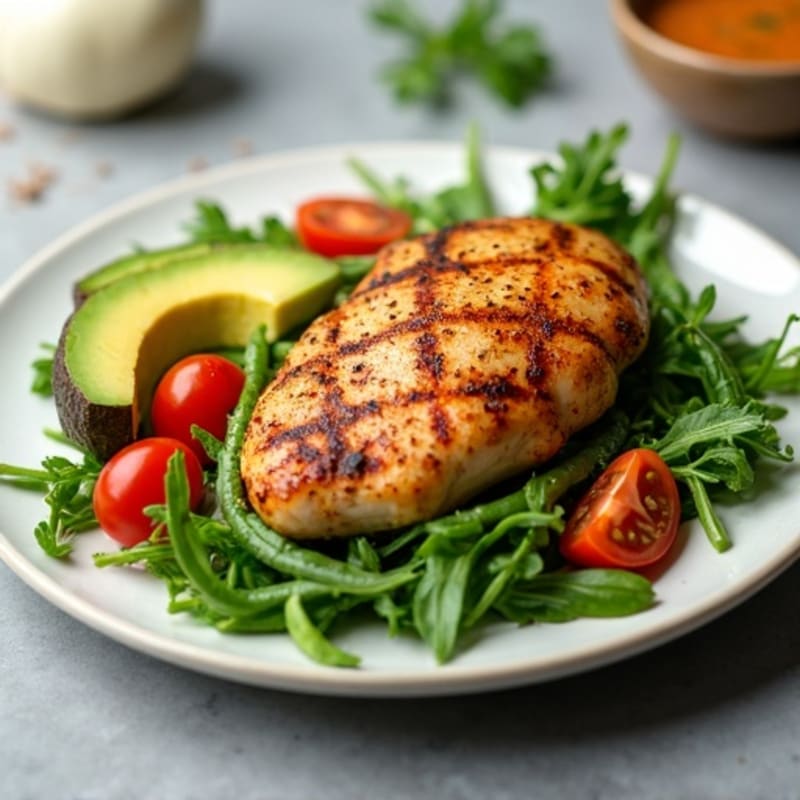 Tender Spiced Roasted Chicken with Fresh Herb Salad