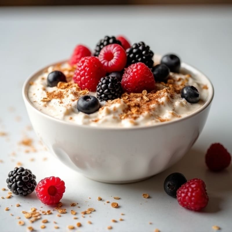 Vanilla-Cinnamon Skyr Overnight Oats with Berries
