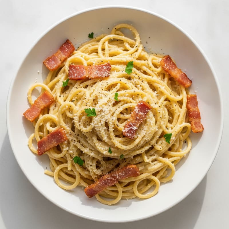 Classic Carbonara with Crispy Pancetta